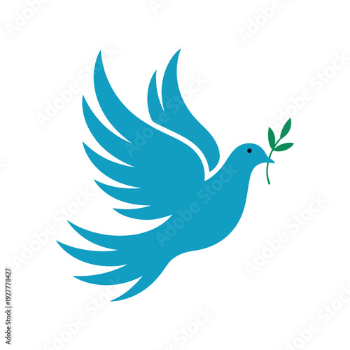 Wallpaper Mural Dove of Peace Flying with Olive Branch Icon Torontodigital.ca