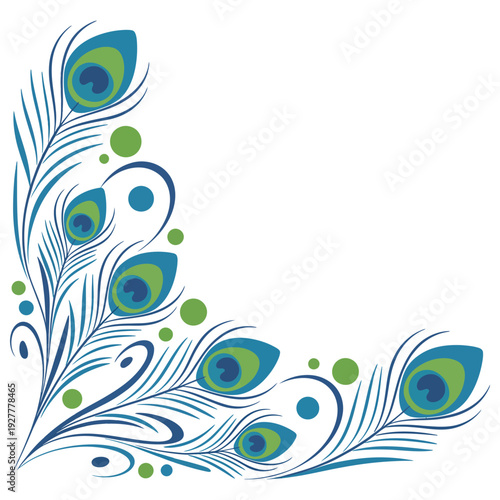 Wallpaper Mural Peacock Feather Abstract Floral Vector Pattern Design Torontodigital.ca