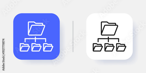 Software Application UI Button Icon with Active and Inactive States for Dashboard Interface