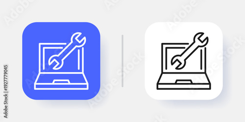 Software Application UI Button Icon with Active and Inactive States for Dashboard Interface