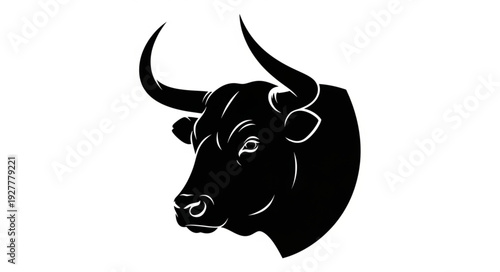 Black Bull Silhouette Graphic Illustration.