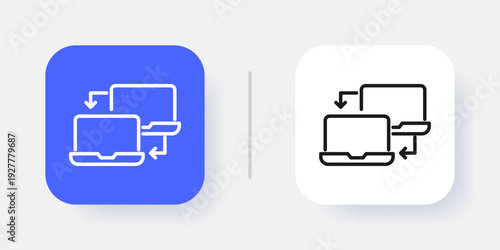 Software Application UI Button Icon with Active and Inactive States for Dashboard Interface