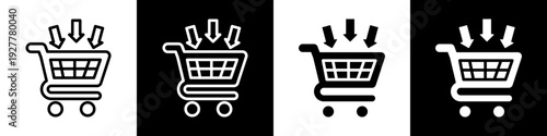 Bulk Purchase Line And Solid Icon In White And Black Background