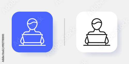 Software Application UI Button Icon with Active and Inactive States for Dashboard Interface