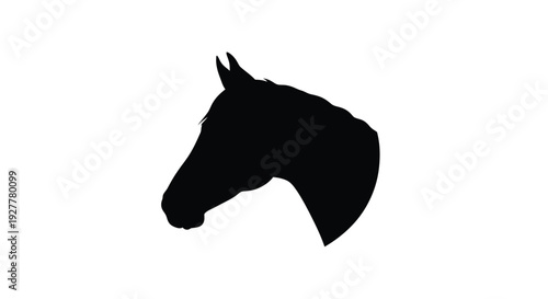 A striking silhouette of a horse s head against a white background