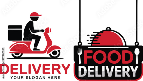 Food Service Delivery Logo Collection. art work