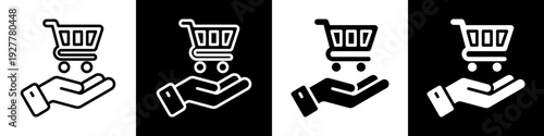 Cashback Offer Line And Solid Icon In White And Black Background