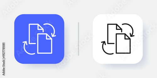 Software Application UI Button Icon with Active and Inactive States for Dashboard Interface