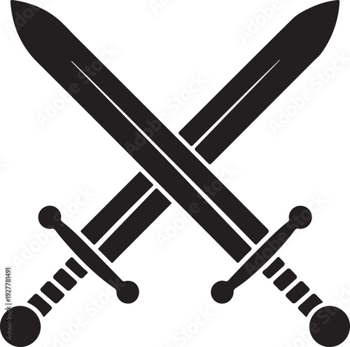 Crossed fencing weapons