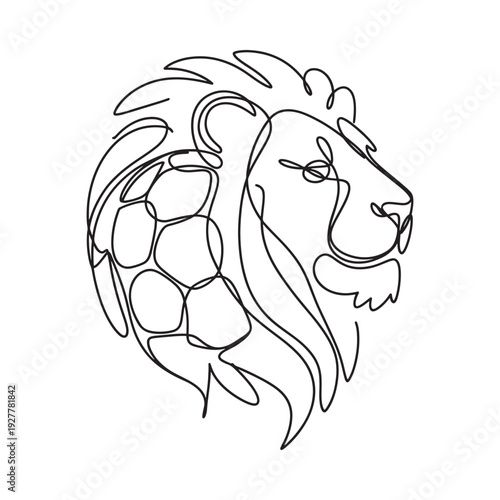 A minimalist line drawing depicts a lion s head blended with a turtle shell