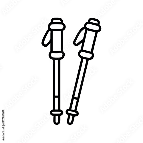 Pair of hiking or trekking poles, ready for adventure
