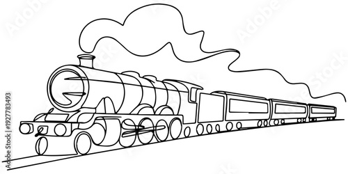 Train icon line continuous drawing vector. One line travel icon vector background. Train and pin icon. Continuous outline of a railroad icon.