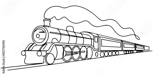 Train icon line continuous drawing vector. One line travel icon vector background. Train and pin icon. Continuous outline of a railroad icon.