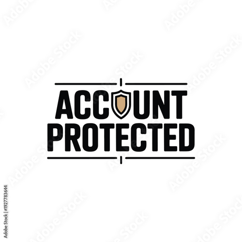 A protected account logo with a shield and crosshairs on a white background