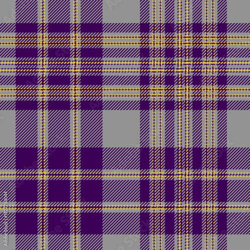 plaid tartan seamless repeat pattern. This is a gray purple yellow checkered plaid vector illustration. Design for decorative,wallpaper,shirts,clothing,tablecloths,wrapping,textile,fabric,texture
