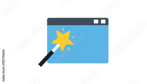 Magical web design concept with sparkly star