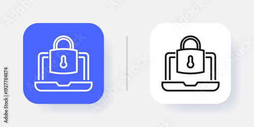 Cybersecurity UI Button Icon with Active and Inactive States for Secure SaaS Dashboard