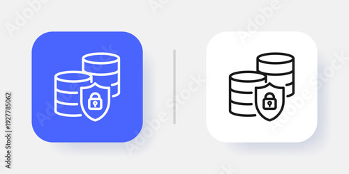 Cybersecurity UI Button Icon with Active and Inactive States for Secure SaaS Dashboard