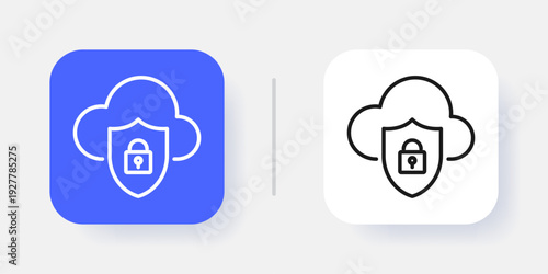 Cybersecurity UI Button Icon with Active and Inactive States for Secure SaaS Dashboard