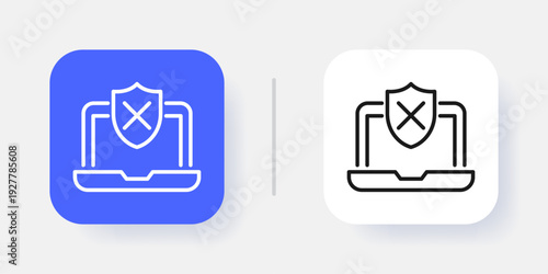 Cybersecurity UI Button Icon with Active and Inactive States for Secure SaaS Dashboard