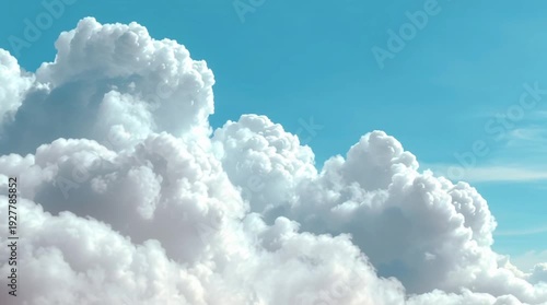 Wallpaper Mural White clouds moving toward camera in blue sky, dynamic atmospheric motion. Torontodigital.ca