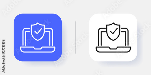 Cybersecurity UI Button Icon with Active and Inactive States for Secure SaaS Dashboard