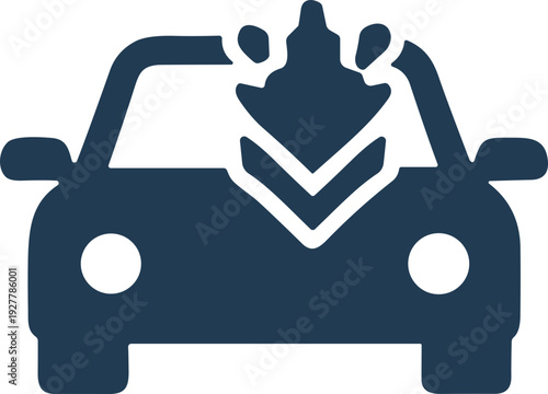 Car with People Inside Vehicle Illustration.