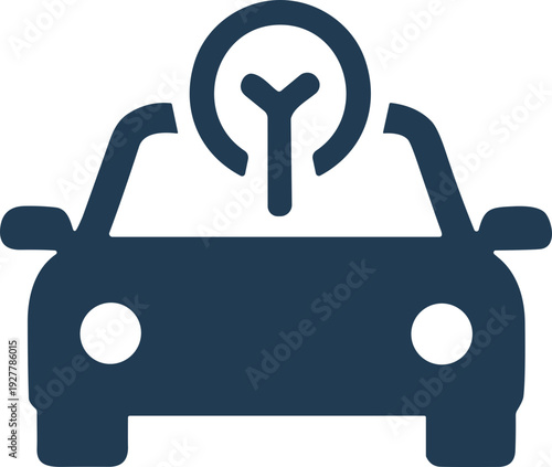 Car Steering Wheel Simple Vector Illustration.