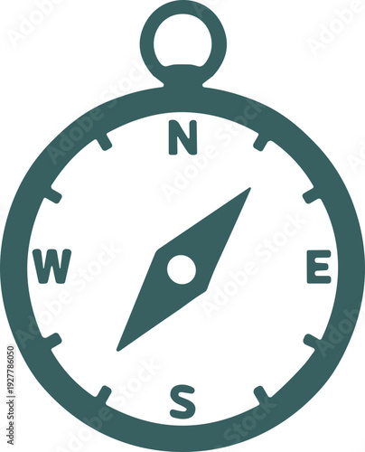 Green Compass Icon with Directional Needle.