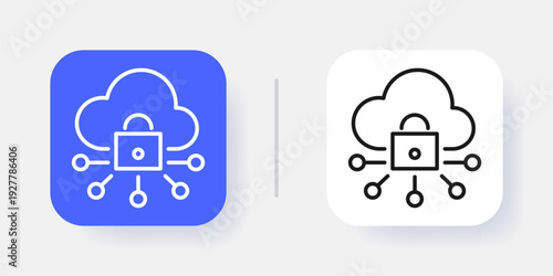 Cybersecurity UI Button Icon with Active and Inactive States for Secure SaaS Dashboard