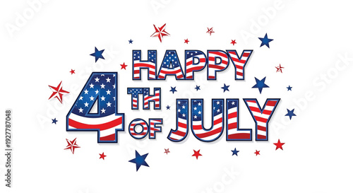 Happy 4th of July patriotic text