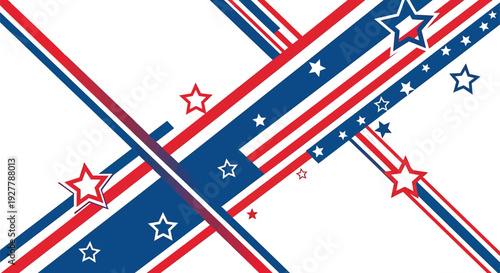 Patriotic star stripe vector pattern