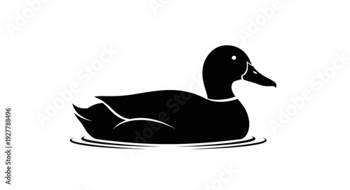 Black Silhouette of a Duck.