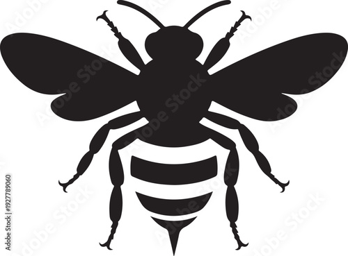 Flying honey bee. silhouette honey bee icon vector
