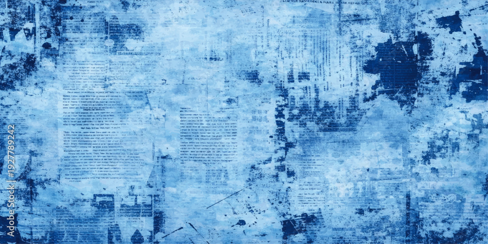 Fototapeta premium A dark blue vintage grunge background features an aged paint texture on a rough concrete wall surface with a dirty paper pattern for a grungy antique backdrop design