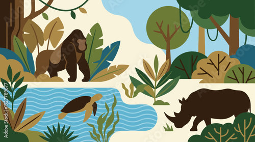 Wildlife Conservation Illustration for World Wildlife Day