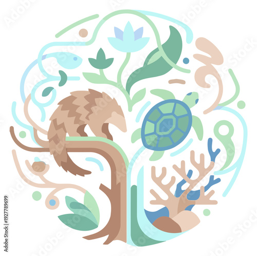 Celebrating World Wildlife Day with Diverse Animal Illustration