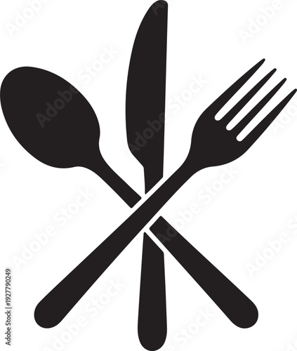 Fork, knife, spoon. Vector