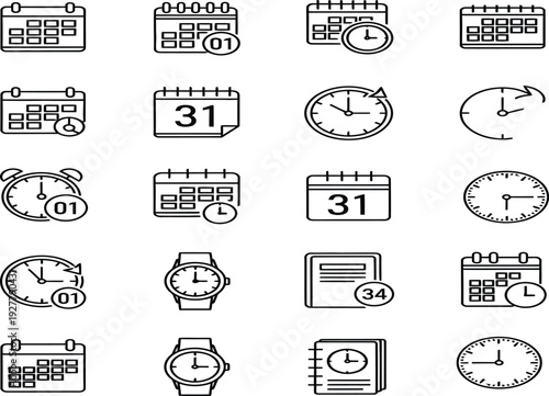 Collection of time and date icons