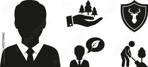 Environmental conservation and protection icons