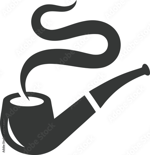Smoking pipe with smoke coming out of it  simple illustration