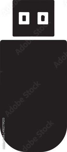 Pen drive silhouette vector