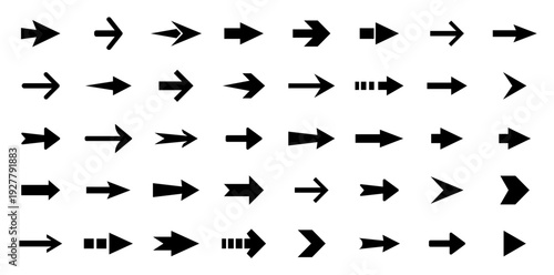 Arrows vector icon.  Set arrow icons. Collection arrows sign. Black arrow icon set.  Vector illustration