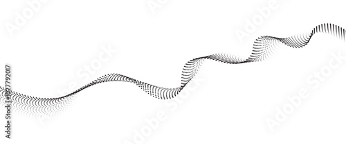 Flowing Dot Wave halftone gradient pattern on transparent background
