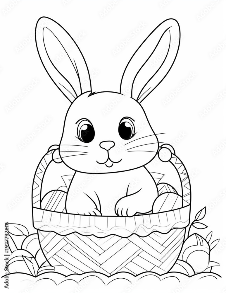 Fototapeta premium Happy Easter Coloring Pages For Kids