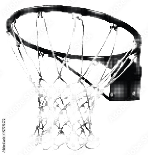 Halftone basket ball ring