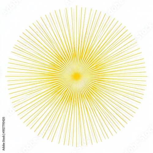 A radiating, radial pattern in yellow, resembling the sun or light bursts on a white background