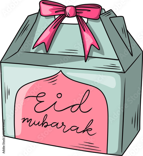 Eid Mubarak Gift Box Design.