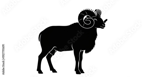Black Silhouette of a Ram.