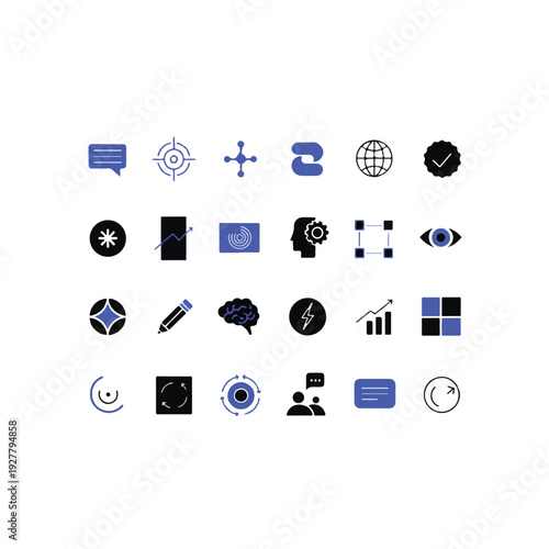 Professional business manager vector icon set for corporate branding design
